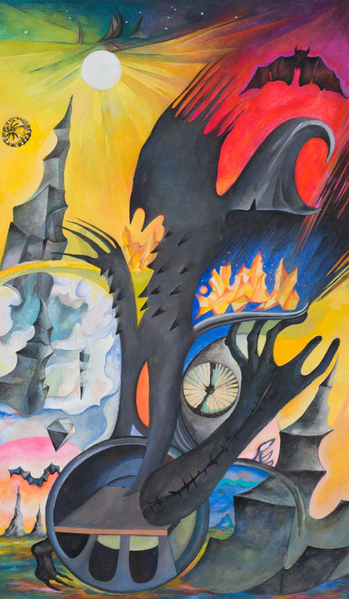 Nino Japaridze - The Devil (Le Diable) - Japaridze Tarot - 2012-2013 mixed media painting